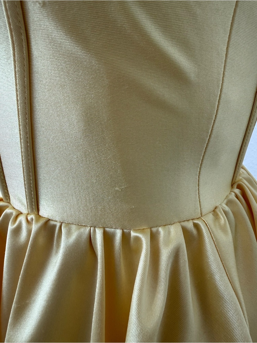 Sherri Hill 57169 Yellow Tiered Satin Evening Dress - Women - Picture 4 of 5